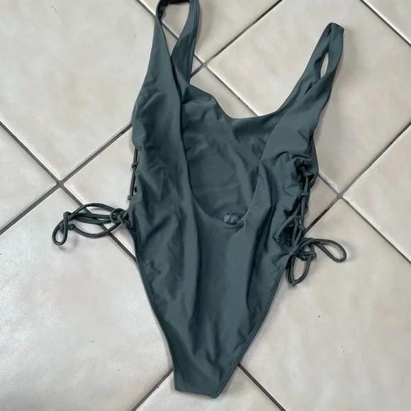 Olive green one piece in medium - Picture 2 of 2